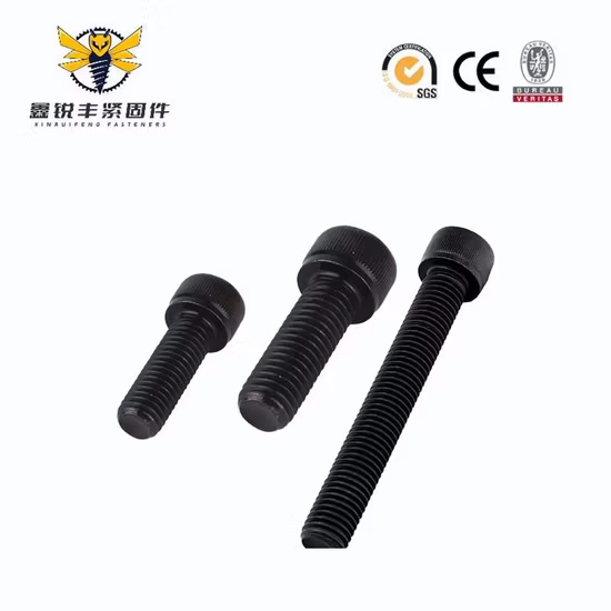 M2 M2.5 M3 M4 M5 M6 Tornillo hexagonal negro de acero DIN 912 Tornillos de máquina con cabeza en forma de copa Pernos hexagonales para muebles