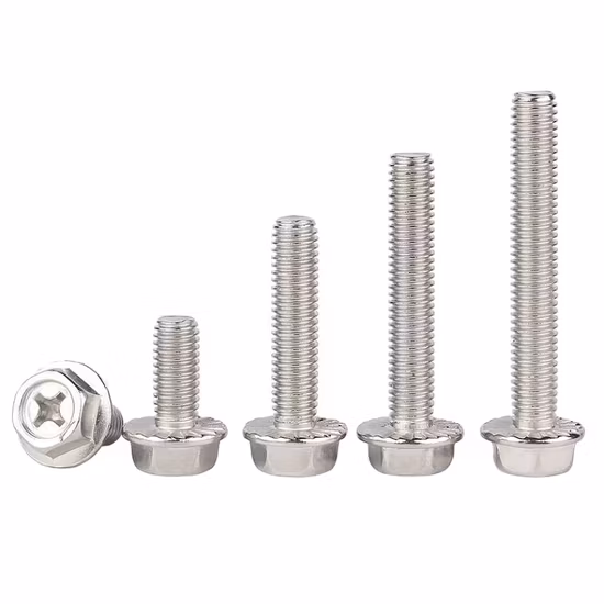 Acero inoxidable DIN 6921 Pernos de grado A2 de 12 puntos M6 M8 M10 Perno de brida hexagonal con cabeza de venta caliente JIS B1189